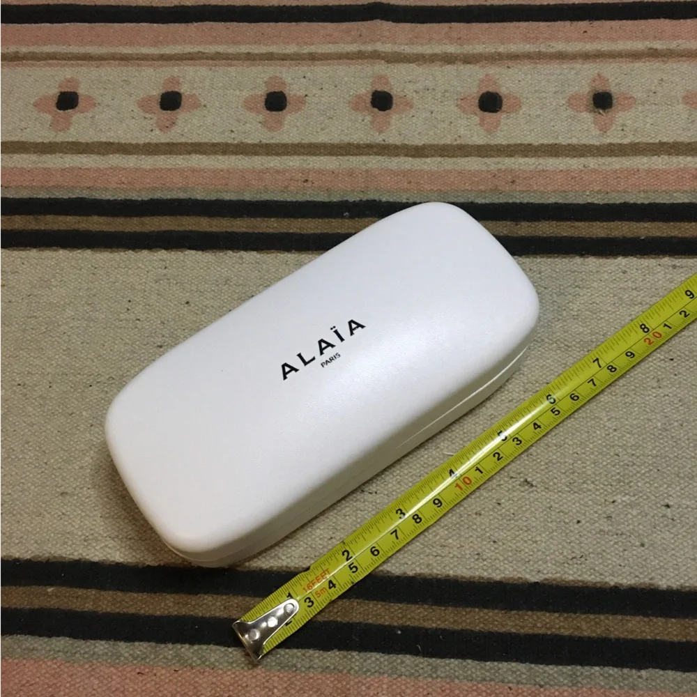 Alaia white & black eyeglass sunglasses case with cleaning polishing towel